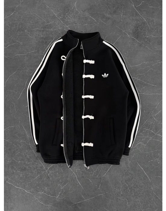 CHİN OVERSİZE 3 İPLİK PAMUKLU HIRKA SİYAH