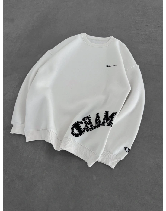 CHMP CLS 3 İPLİK ŞARDONLU SWEAT BEYAZ
