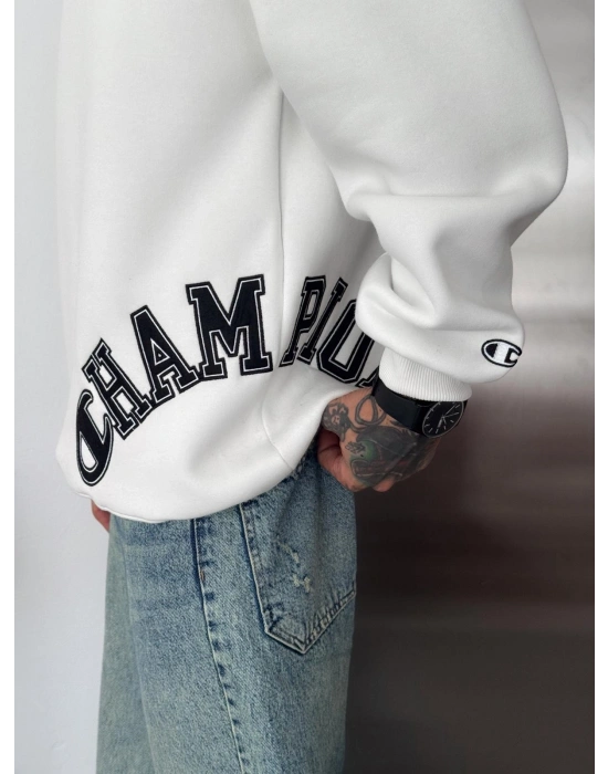 CHMP CLS 3 İPLİK ŞARDONLU SWEAT BEYAZ