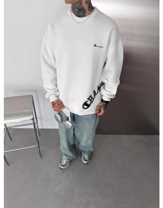 CHMP CLS 3 İPLİK ŞARDONLU SWEAT BEYAZ