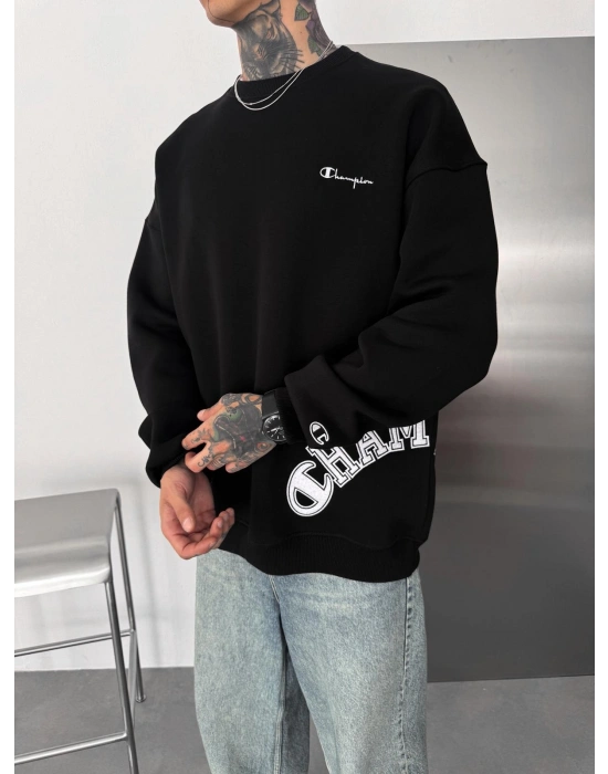 CHMP CLS 3 İPLİK ŞARDONLU SWEAT SİYAH