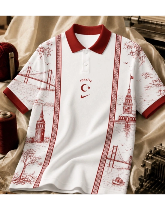 DK TURKEY POLO YAKA TİŞÖRT BEYAZ