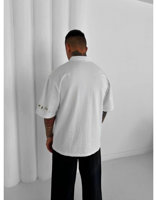 ÇİÇEKLİ POLO YAKA TİŞÖRT