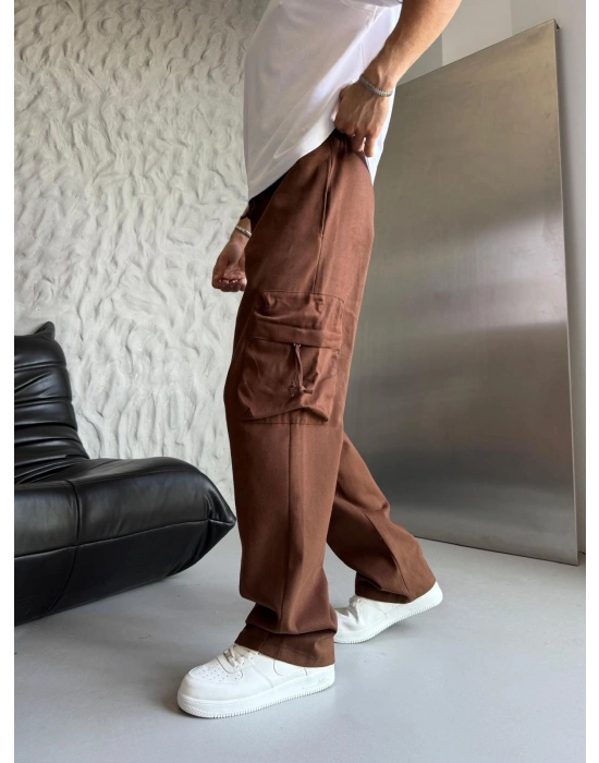 ÇİFT KARGO CEP BAGGY PANTOLON KAHVE