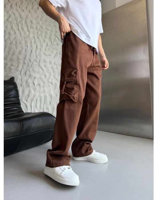 ÇİFT KARGO CEP BAGGY PANTOLON KAHVE
