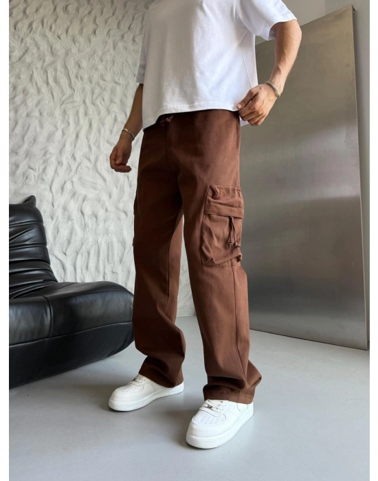 ÇİFT KARGO CEP BAGGY PANTOLON KAHVE