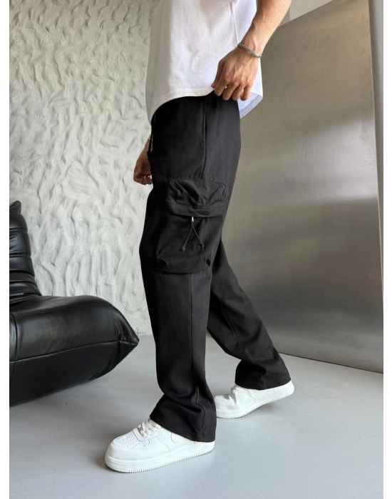 ÇİFT KARGO CEP BAGGY PANTOLON SİYAH