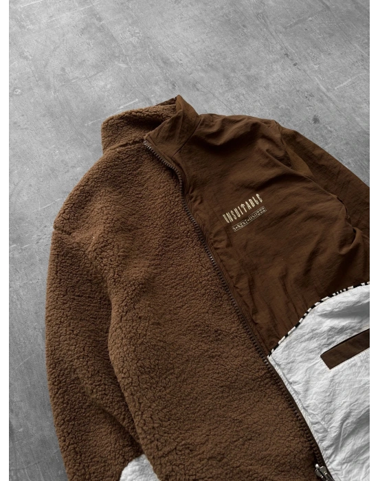 ÇİFT TARAFLI UNSU OVERSİZE MONT KAHVERENGİ