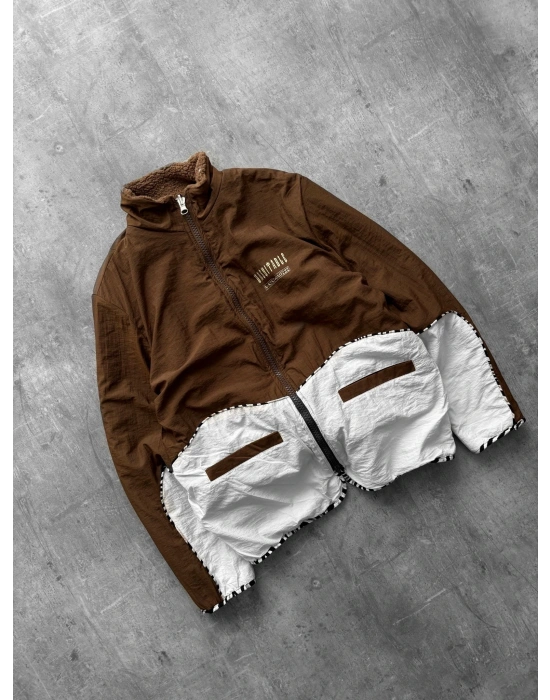 ÇİFT TARAFLI UNSU OVERSİZE MONT KAHVERENGİ