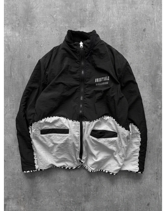 ÇİFT TARAFLI UNSU OVERSİZE MONT SİYAH