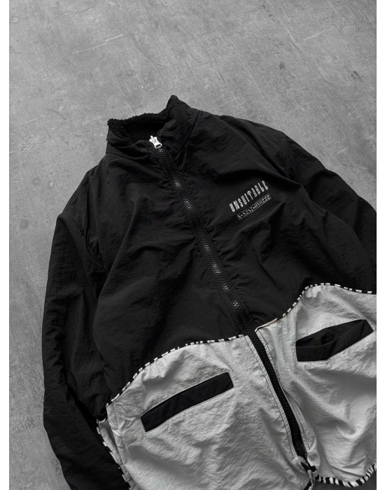 ÇİFT TARAFLI UNSU OVERSİZE MONT SİYAH