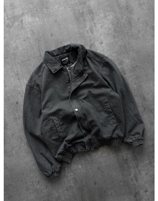 ÇITÇITLI OVERSİZE KOT CEKET GRİ