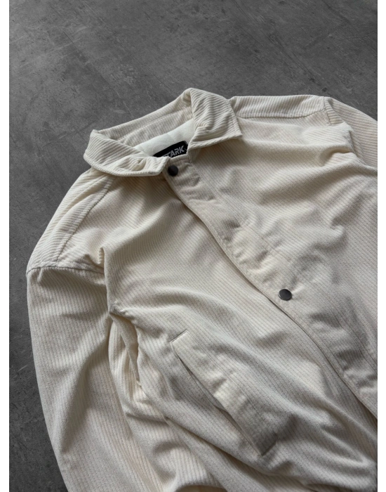 ÇITÇITLI OVERSİZE KADİFE CEKET KREM