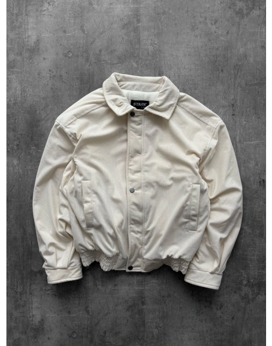 ÇITÇITLI OVERSİZE KADİFE CEKET KREM