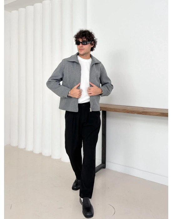 CROP KAŞE MONT GRİ