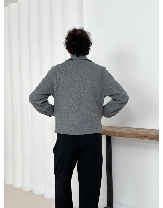 CROP KAŞE MONT GRİ