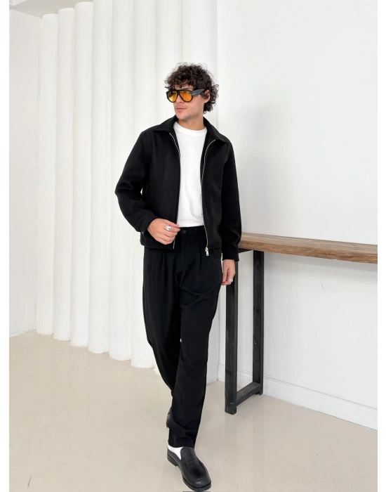 CROP KAŞE MONT SİYAH