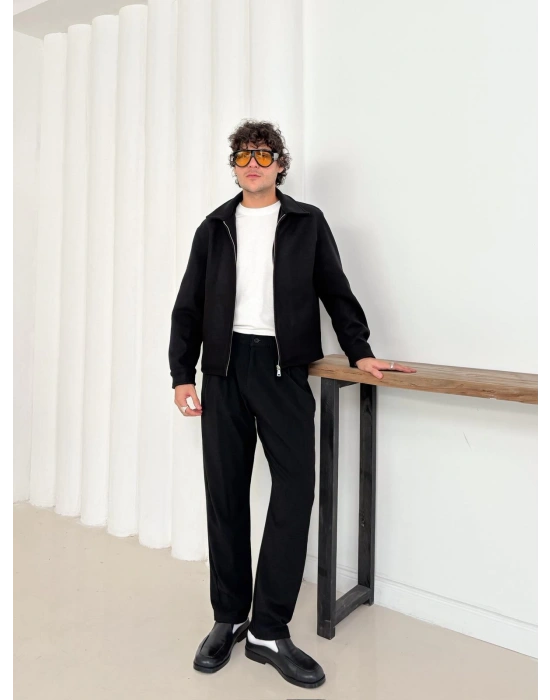 CROP KAŞE MONT SİYAH