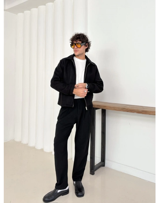 CROP KAŞE MONT SİYAH