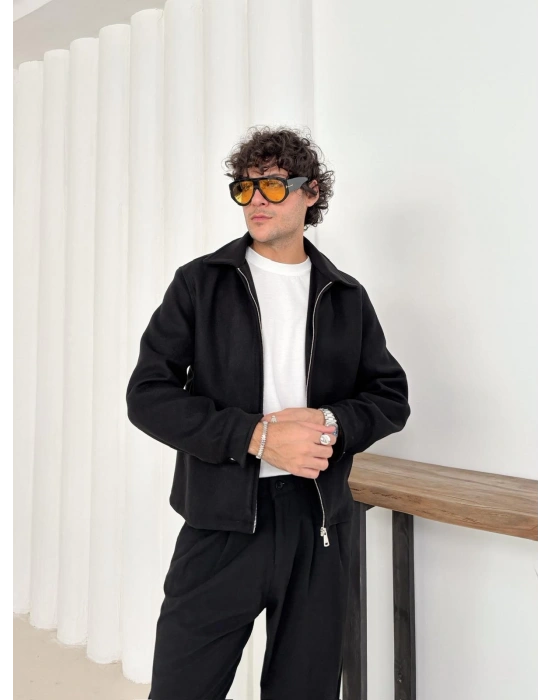 CROP KAŞE MONT SİYAH