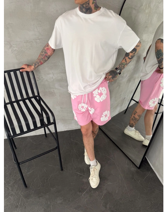 DENİM TEARS ŞORT PEMBE