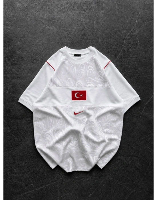 Dk Has Life Turkey Bisiklet Yaka Oversize Tişört Beyaz