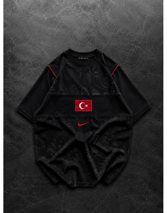 Dk Has Life Turkey Bisiklet Yaka Oversize Tişört Siyah