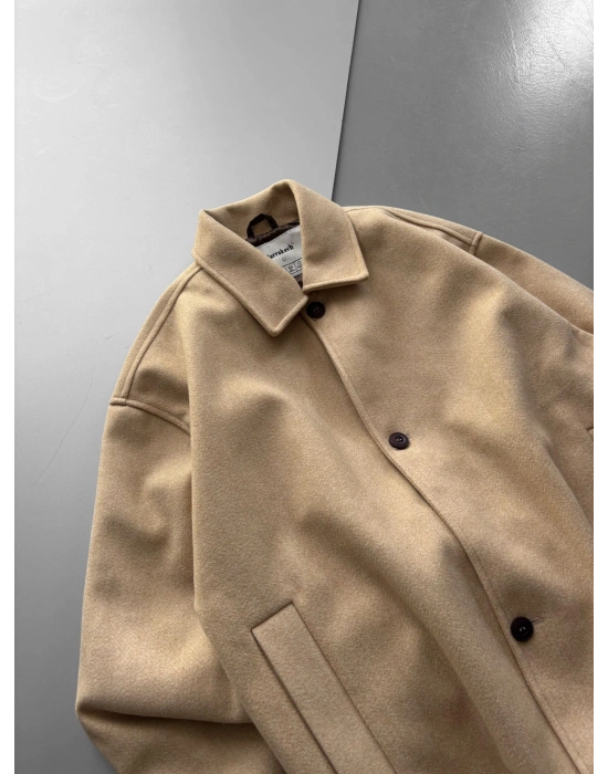 DÜĞMELİ KAŞE CEKET KREM