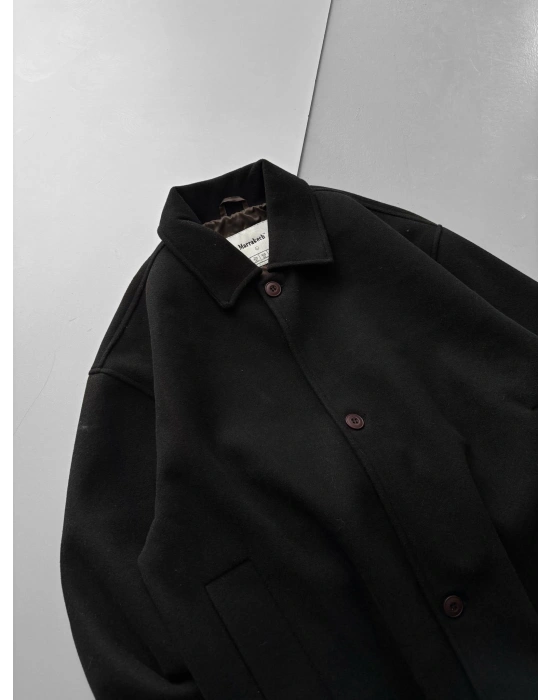 DÜĞMELİ KAŞE CEKET SİYAH