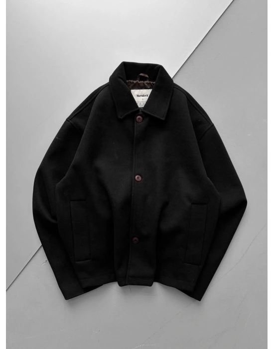 DÜĞMELİ KAŞE CEKET SİYAH