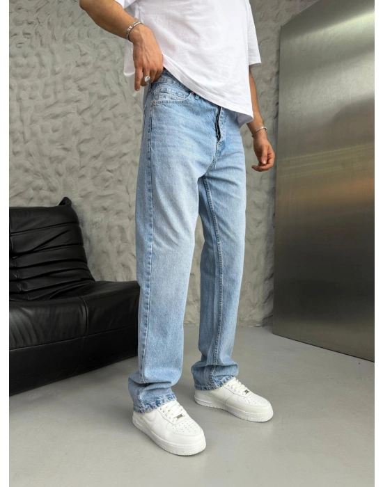 DÜZ BAGGY KOT PANTOLON AÇIK MAVİ