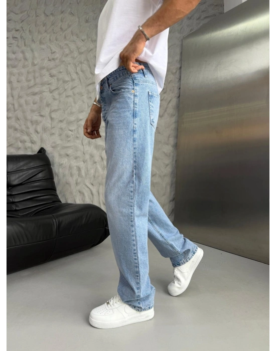 DÜZ BAGGY KOT PANTOLON AÇIK MAVİ
