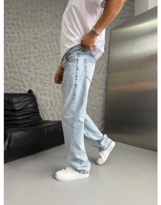 DÜZ BAGGY KOT PANTOLON BUZ MAVİ