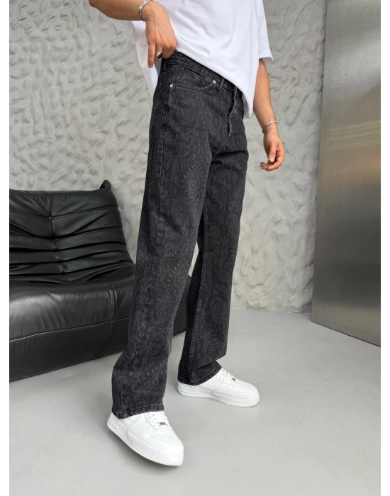 DÜZ BAGGY ŞAL DESEN KOT PANTOLON