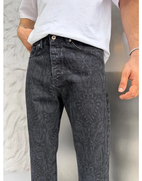 DÜZ BAGGY ŞAL DESEN KOT PANTOLON