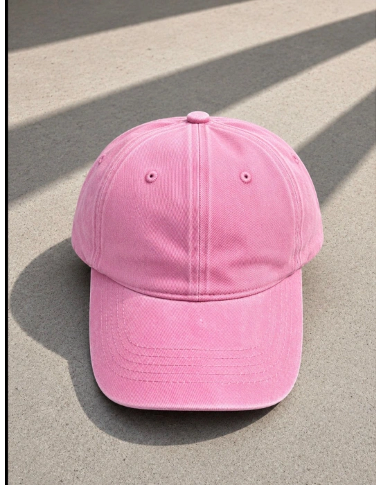 DÜZ YIKAMALI ŞAPKA PEMBE