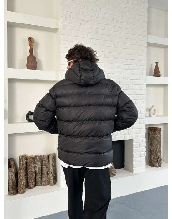 ELYAF DOLUM YAN CEP FULL ŞİŞME MONT SİYAH