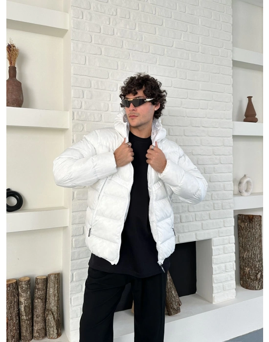 ELYAF DOLUM YAN CEP FULL ŞİŞME MONT BEYAZ