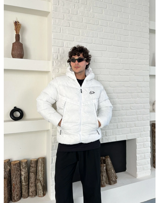 ELYAF DOLUM YAN CEP FULL ŞİŞME MONT BEYAZ