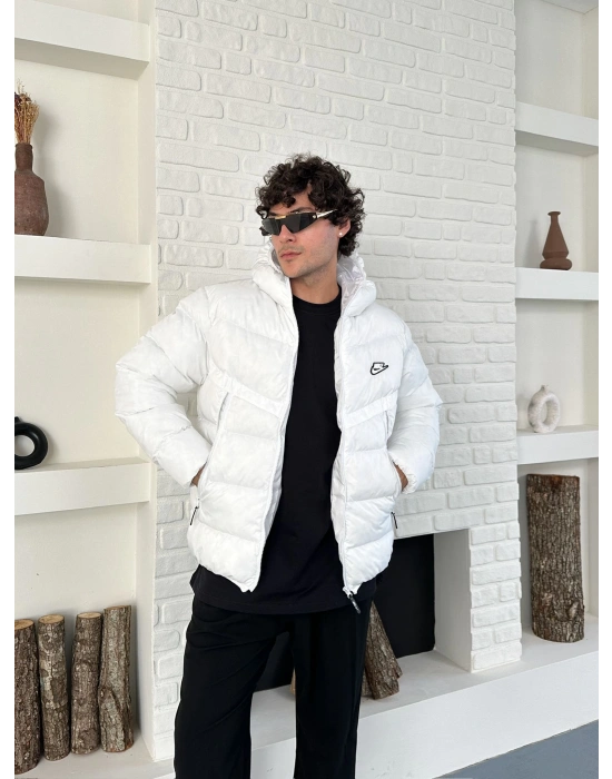 ELYAF DOLUM YAN CEP FULL ŞİŞME MONT BEYAZ