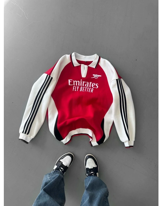 EMİRATES FLY ARS OVERSİZE 3 İPLİK SWEAT KIRMIZI