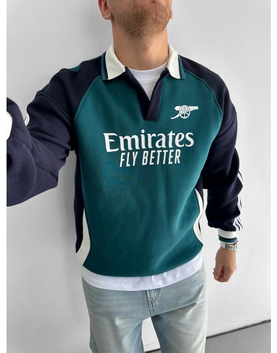 EMİRATES FLY ARS OVERSİZE 3 İPLİK SWEAT SU YEŞİLİ