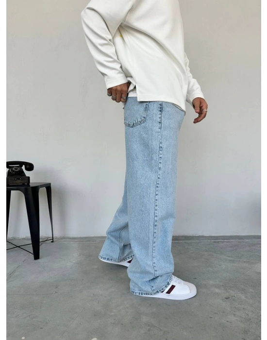 EXTRA BAGGY DS KOT PANTOLON BUZ MAVİSİ