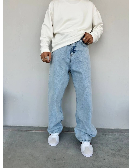 EXTRA BAGGY DS KOT PANTOLON BUZ MAVİSİ