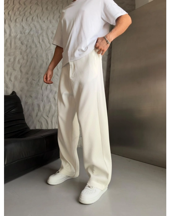FİTİLLİ BASİC FULL BAGGY PANTOLON BEJ