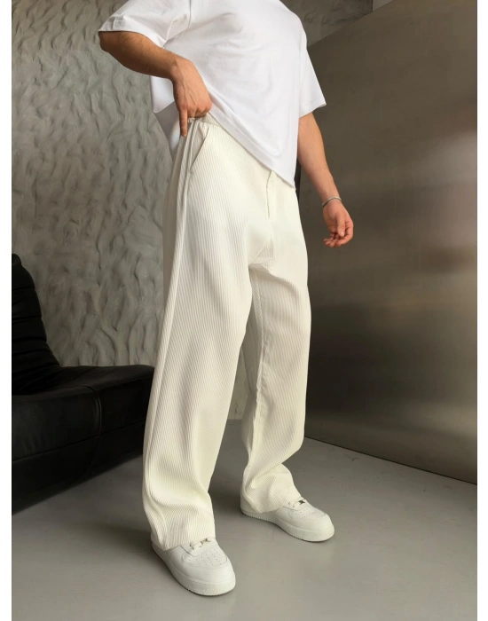 FİTİLLİ BASİC FULL BAGGY PANTOLON BEJ