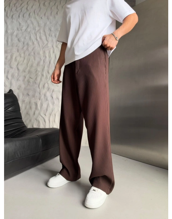 FİTİLLİ BASİC FULL BAGGY PANTOLON KAHVE