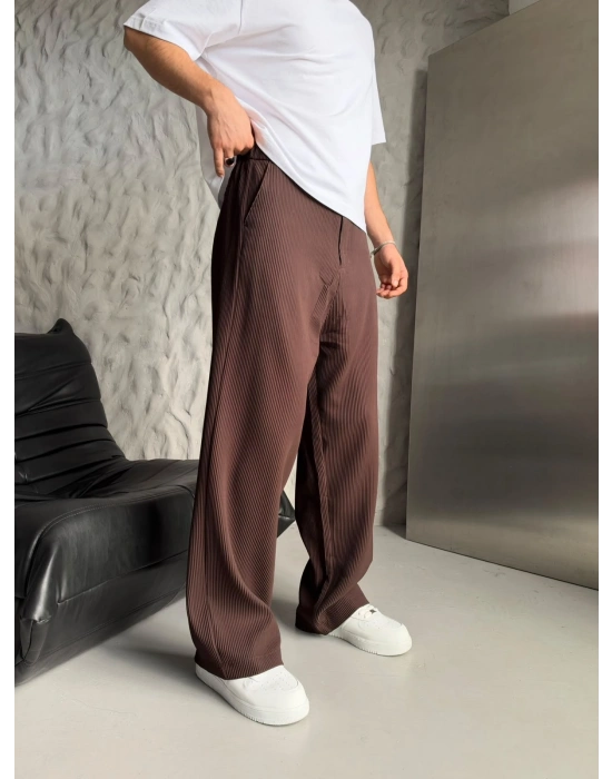 FİTİLLİ BASİC FULL BAGGY PANTOLON KAHVE