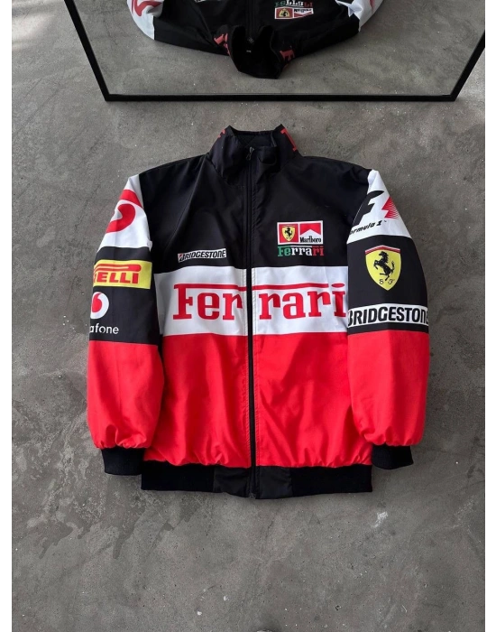 FUL BASKI FRR BOMBER CEKET BEYAZ