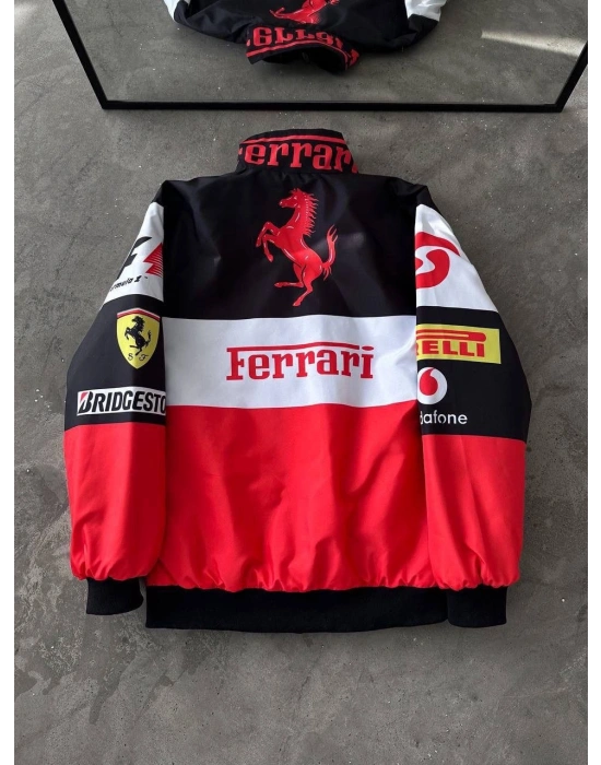 FUL BASKI FRR BOMBER CEKET BEYAZ